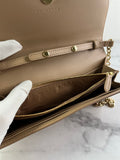 BURBERRY Beige Haymarket Check Coated Canvas Henley Crossbody Bag/Wallet on Chain