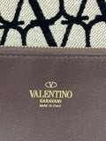 VALENTINO Naturale/Black/Fondant Iconographe Fabric Le Troisième Tote Shoulder/Crossbody Bag
