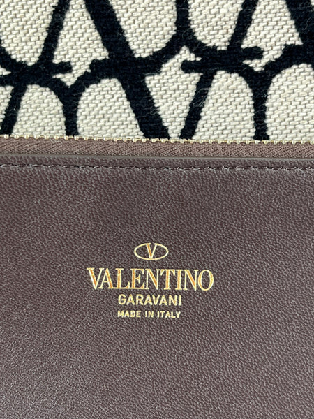 VALENTINO Naturale/Black/Fondant Iconographe Fabric Le Troisième Tote Shoulder/Crossbody Bag