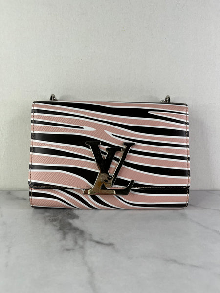 LOUIS VUITTON Pink Zebra Print Epi Leather Louise MM Chain Crossbody/Shoulder Bag