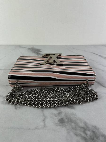 LOUIS VUITTON Pink Zebra Print Epi Leather Louise MM Chain Crossbody/Shoulder Bag