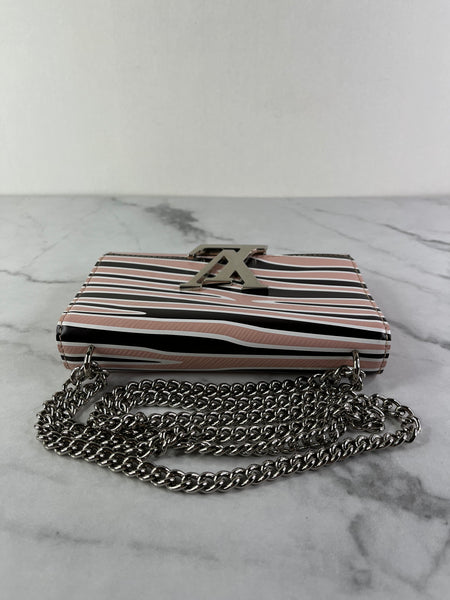 LOUIS VUITTON Pink Zebra Print Epi Leather Louise MM Chain Crossbody/Shoulder Bag