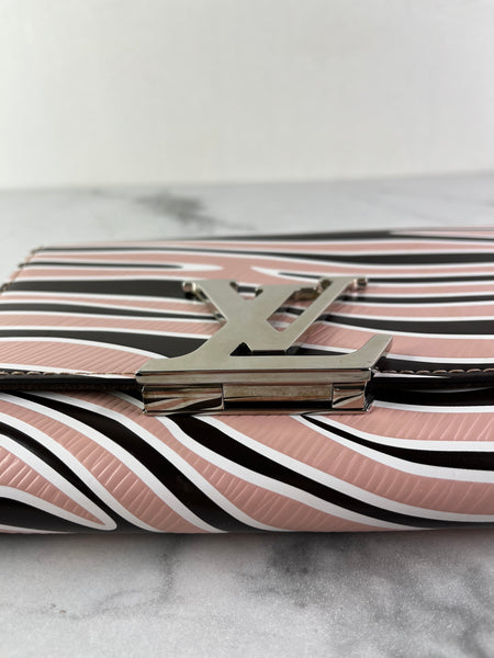 LOUIS VUITTON Pink Zebra Print Epi Leather Louise MM Chain Crossbody/Shoulder Bag
