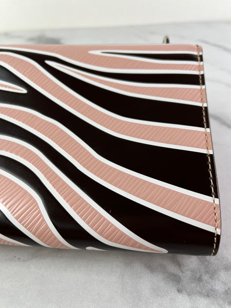 LOUIS VUITTON Pink Zebra Print Epi Leather Louise MM Chain Crossbody/Shoulder Bag