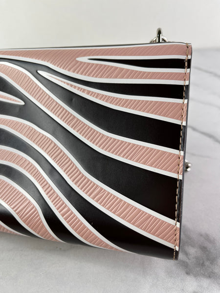 LOUIS VUITTON Pink Zebra Print Epi Leather Louise MM Chain Crossbody/Shoulder Bag