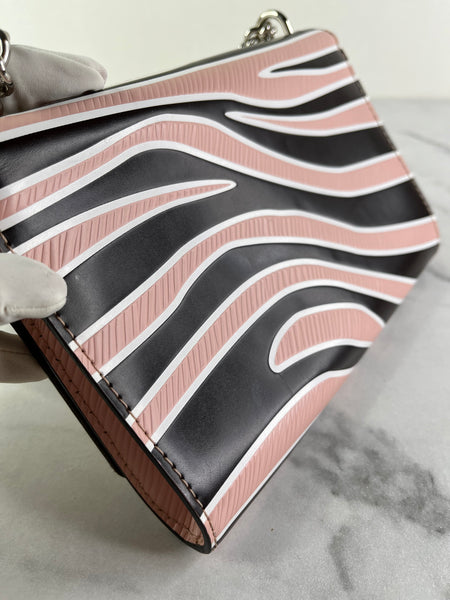 LOUIS VUITTON Pink Zebra Print Epi Leather Louise MM Chain Crossbody/Shoulder Bag