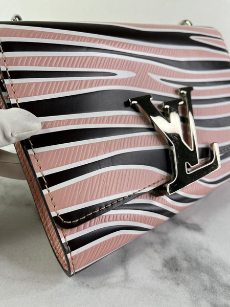 LOUIS VUITTON Pink Zebra Print Epi Leather Louise MM Chain Crossbody/Shoulder Bag