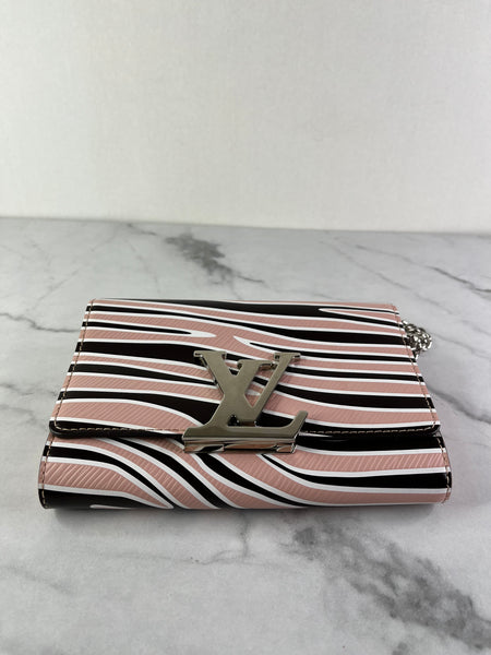 LOUIS VUITTON Pink Zebra Print Epi Leather Louise MM Chain Crossbody/Shoulder Bag