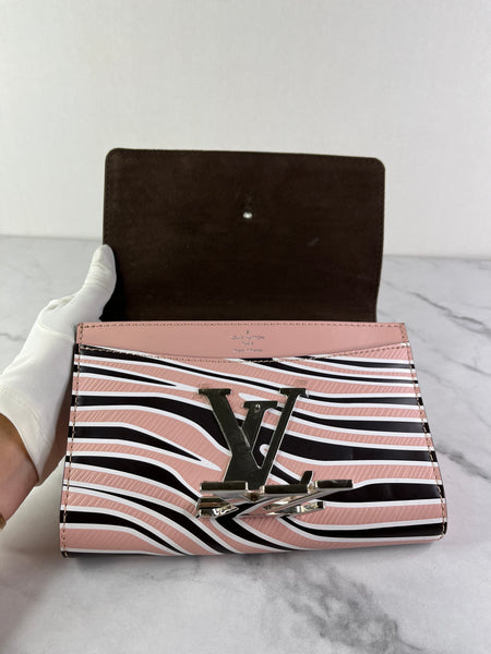 LOUIS VUITTON Pink Zebra Print Epi Leather Louise MM Chain Crossbody/Shoulder Bag