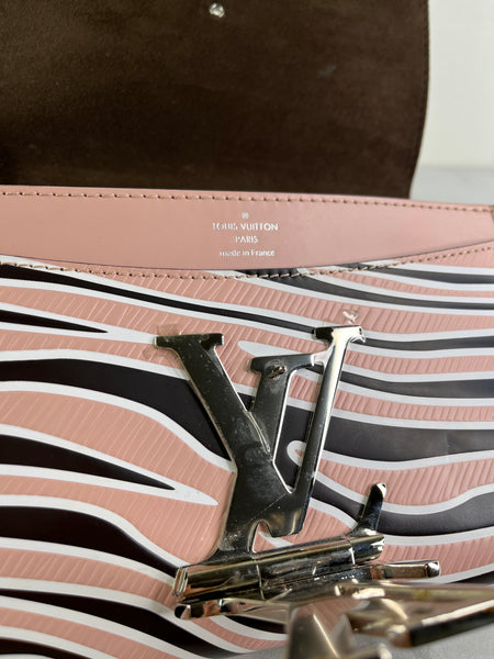 LOUIS VUITTON Pink Zebra Print Epi Leather Louise MM Chain Crossbody/Shoulder Bag