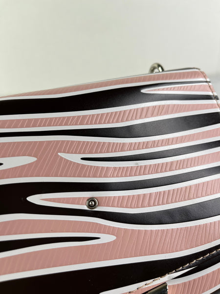 LOUIS VUITTON Pink Zebra Print Epi Leather Louise MM Chain Crossbody/Shoulder Bag