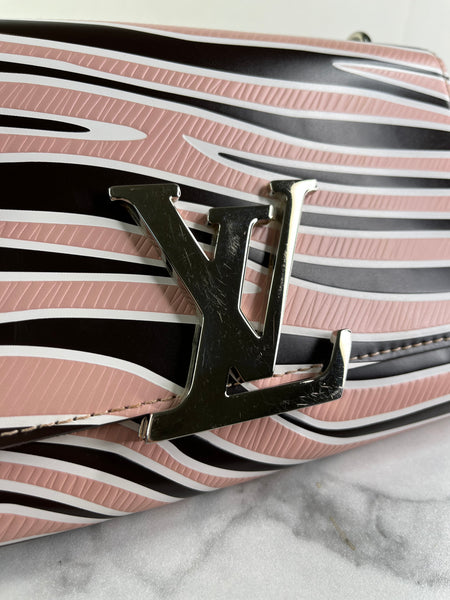 LOUIS VUITTON Pink Zebra Print Epi Leather Louise MM Chain Crossbody/Shoulder Bag