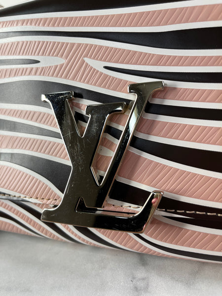 LOUIS VUITTON Pink Zebra Print Epi Leather Louise MM Chain Crossbody/Shoulder Bag