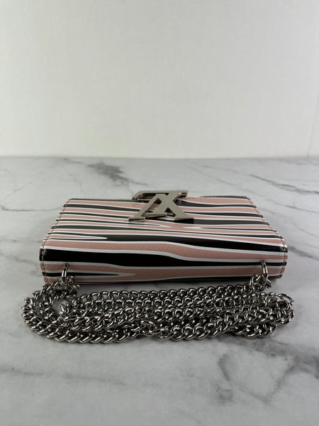 LOUIS VUITTON Pink Zebra Print Epi Leather Louise MM Chain Crossbody/Shoulder Bag