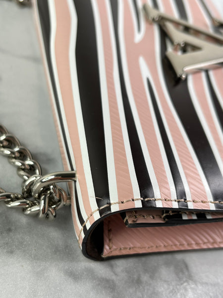 LOUIS VUITTON Pink Zebra Print Epi Leather Louise MM Chain Crossbody/Shoulder Bag