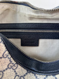 GUCCI Beige/Blue GG Supreme Monogram Textured Calfskin Web Large Attache Shoulder/Crossbody Bag