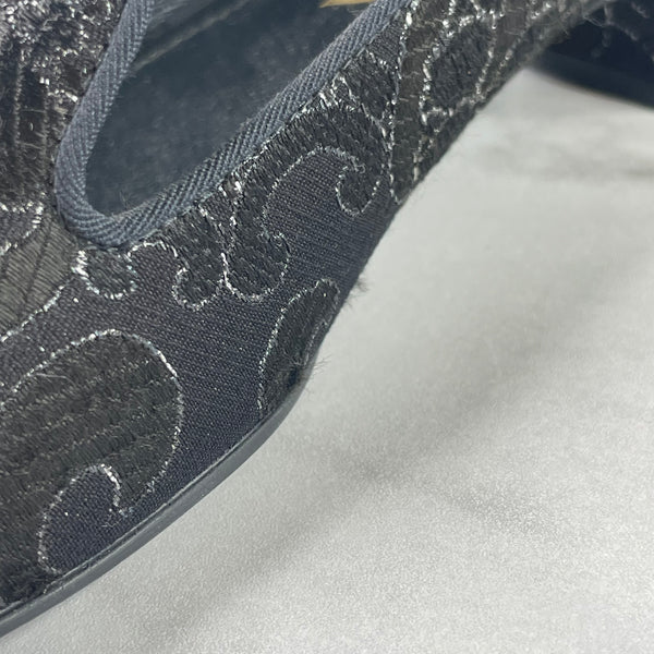 Prada Black Broccato Bouque Loafers Size 37