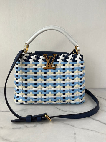 Louis Vuitton Blue Indigo Taurillon Calfskin Guinguette Capucines BB Crossbody/Shoulder Bag