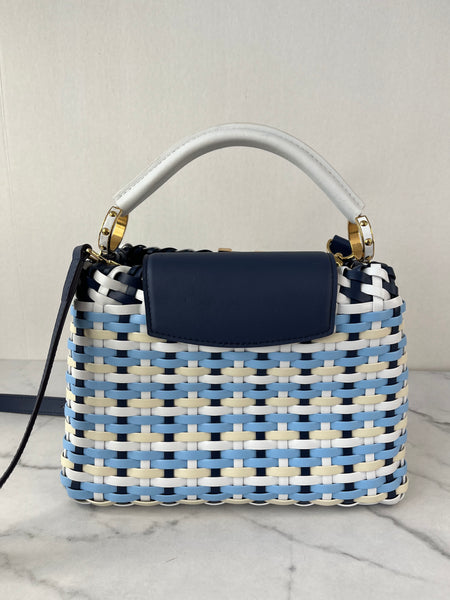 Louis Vuitton Blue Indigo Taurillon Calfskin Guinguette Capucines BB Crossbody/Shoulder Bag
