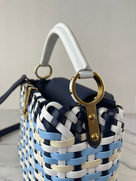 Louis Vuitton Blue Indigo Taurillon Calfskin Guinguette Capucines BB Crossbody/Shoulder Bag