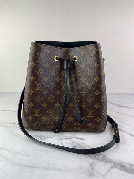 LOUIS VUITTON Monogram NÉONOÉ MM Black Crossbody/Shoulder Bag