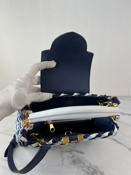 Louis Vuitton Blue Indigo Taurillon Calfskin Guinguette Capucines BB Crossbody/Shoulder Bag