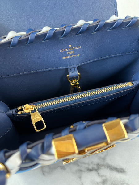 Louis Vuitton Blue Indigo Taurillon Calfskin Guinguette Capucines BB Crossbody/Shoulder Bag