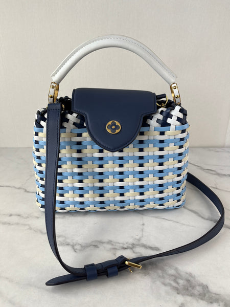 Louis Vuitton Blue Indigo Taurillon Calfskin Guinguette Capucines BB Crossbody/Shoulder Bag