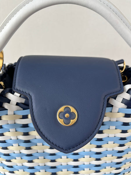 Louis Vuitton Blue Indigo Taurillon Calfskin Guinguette Capucines BB Crossbody/Shoulder Bag
