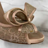 Valentino Rose Lace Satin Bow Sandals Size 37