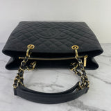 CHANEL Black Caviar Quilted Grand Shopping Tote GST