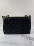 CHANEL Black Lambskin Quilted Trendy CC Wallet On Chain WOC Crossbody/Shoulder Bag