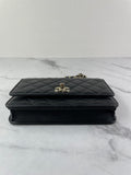 CHANEL Black Lambskin Quilted Trendy CC Wallet On Chain WOC Crossbody/Shoulder Bag