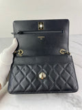 CHANEL Black Lambskin Quilted Trendy CC Wallet On Chain WOC Crossbody/Shoulder Bag