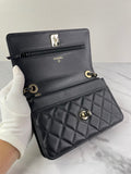 CHANEL Black Lambskin Quilted Trendy CC Wallet On Chain WOC Crossbody/Shoulder Bag