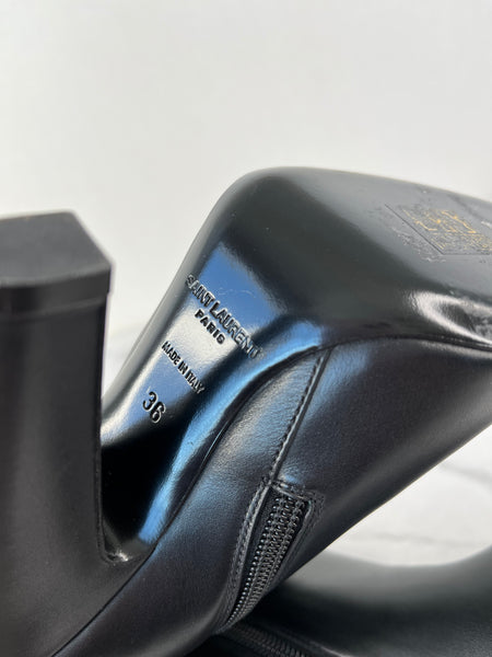 Saint Laurent Black Vanity Softy Calfskin Knee High Boots Size 36