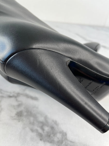 Saint Laurent Black Vanity Softy Calfskin Knee High Boots Size 36