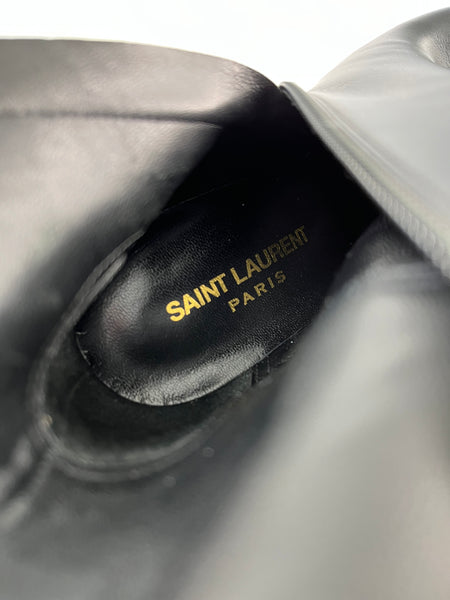 Saint Laurent Black Vanity Softy Calfskin Knee High Boots Size 36