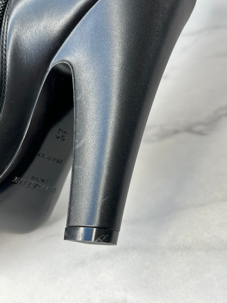 Saint Laurent Black Vanity Softy Calfskin Knee High Boots Size 36