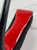 CHRISTIAN LOUBOUTIN Black Calf Hair Altadama Astrakhan Peep Toe Pumps Size 38.5