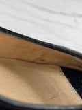CHRISTIAN LOUBOUTIN Black Calf Hair Altadama Astrakhan Peep Toe Pumps Size 38.5