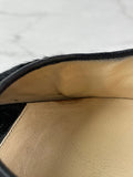 CHRISTIAN LOUBOUTIN Black Calf Hair Altadama Astrakhan Peep Toe Pumps Size 38.5