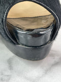 CHRISTIAN LOUBOUTIN Black Calf Hair Altadama Astrakhan Peep Toe Pumps Size 38.5