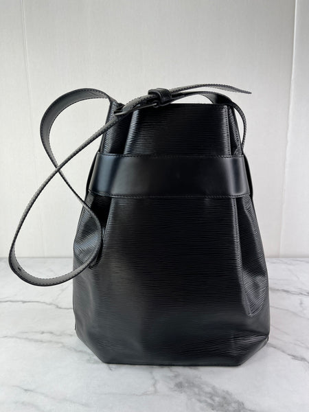 LOUIS VUITTON Black Epi Sac D’epaule GM Shoulder Bag
