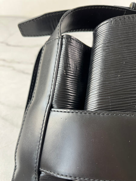 LOUIS VUITTON Black Epi Sac D’epaule GM Shoulder Bag