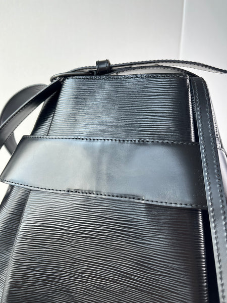LOUIS VUITTON Black Epi Sac D’epaule GM Shoulder Bag