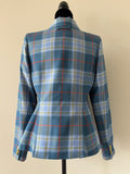 SMYTHE Patch Pocket Blazer Blue Tartan Size 10 (Fits US 6/8)