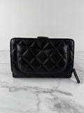 Chanel Black L-Zip Lambskin Wallet