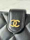 Chanel Black L-Zip Lambskin Wallet