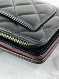Chanel Black L-Zip Lambskin Wallet